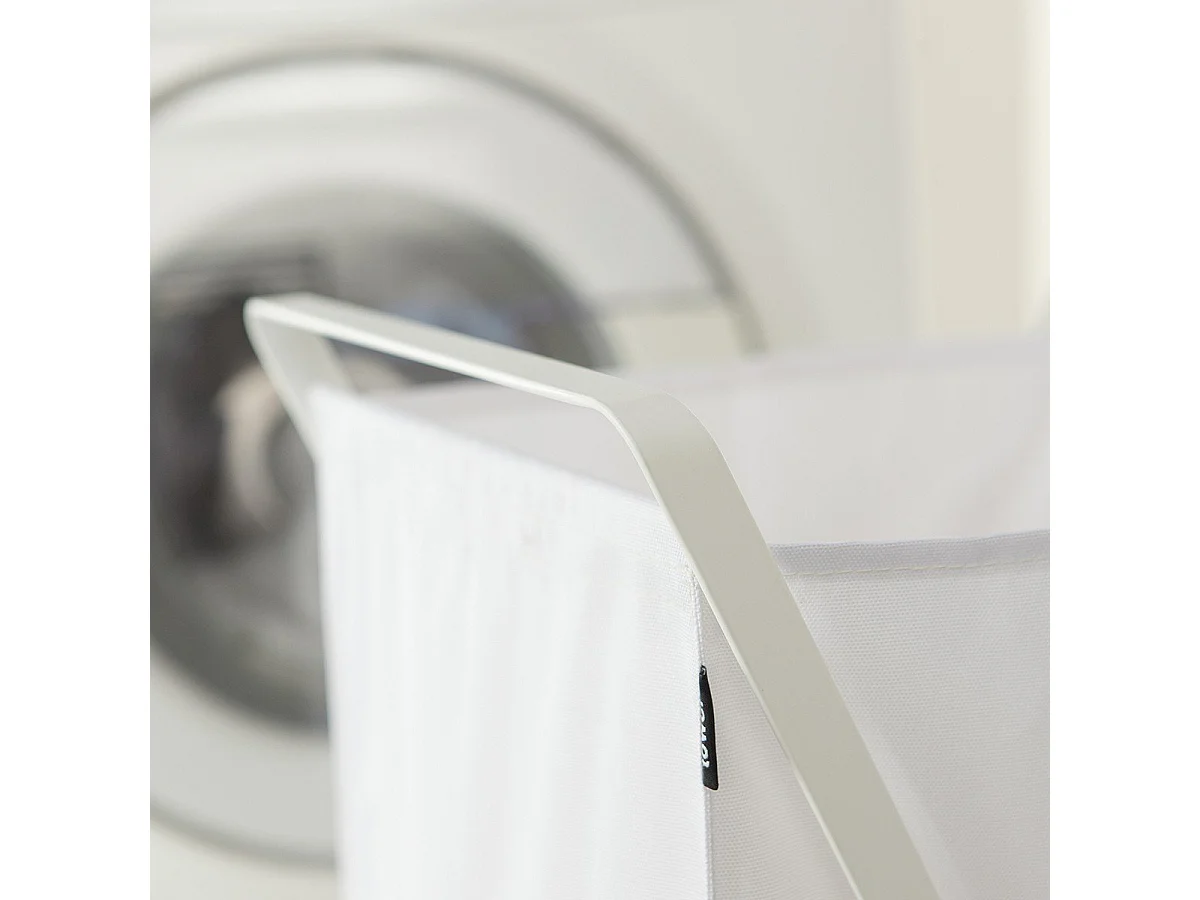 Panier à Linge Pliable Blanc - H64 cm