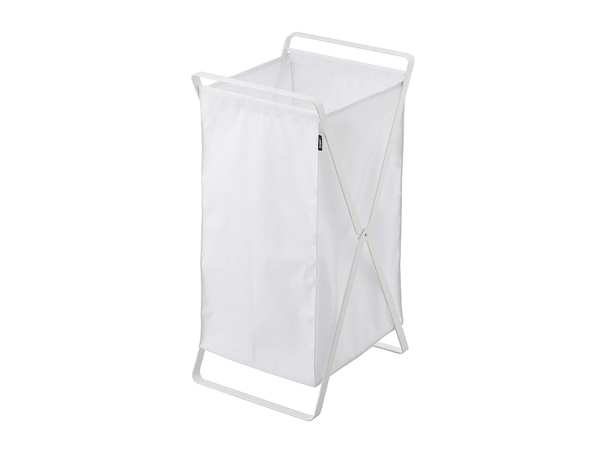 Panier à Linge Pliable Blanc - H64 cm