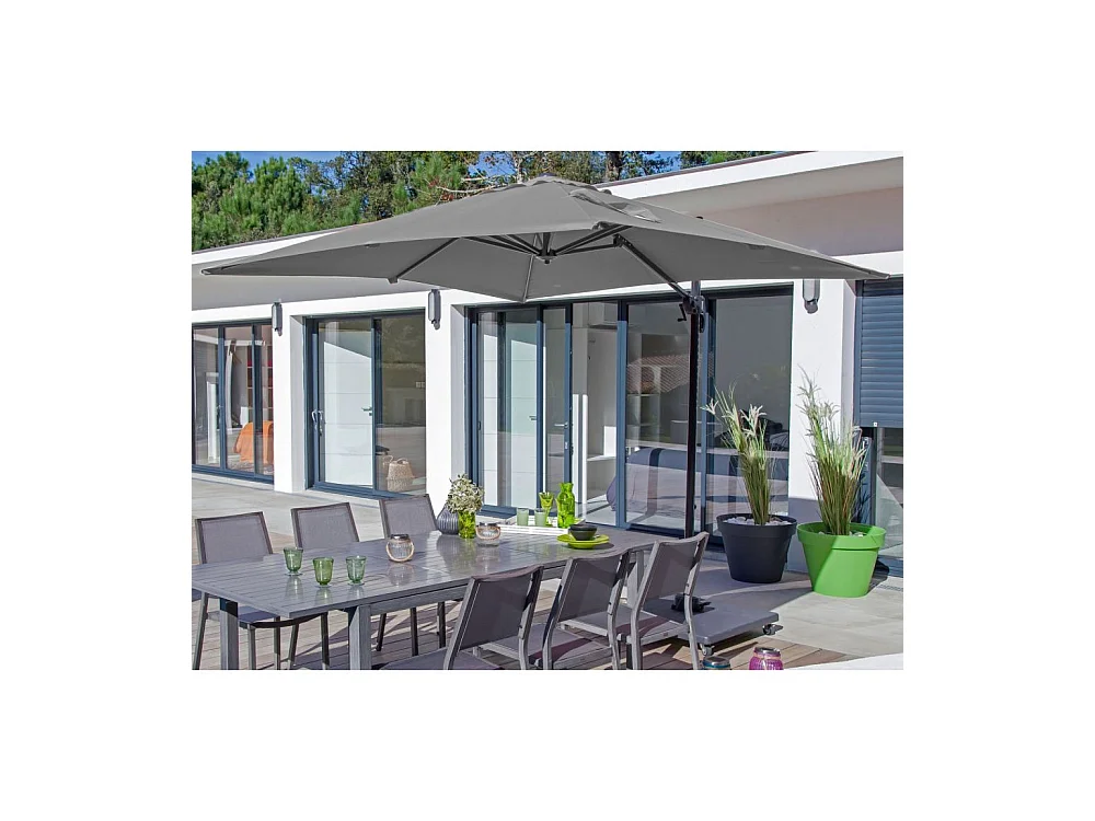 Parasol déporté rectangulaire en aluminium 3x4m Roma