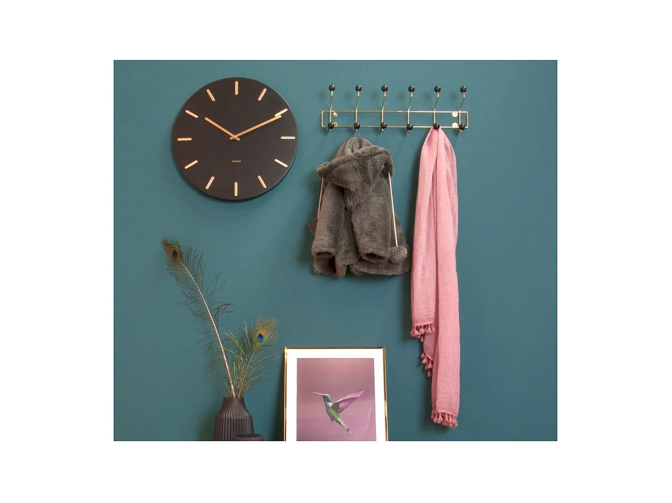 Horloge en métal Charme 45 cm Noir