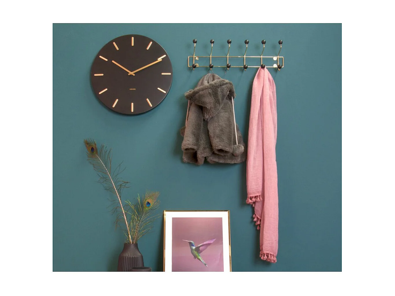 Horloge en métal Charme 45 cm Noir