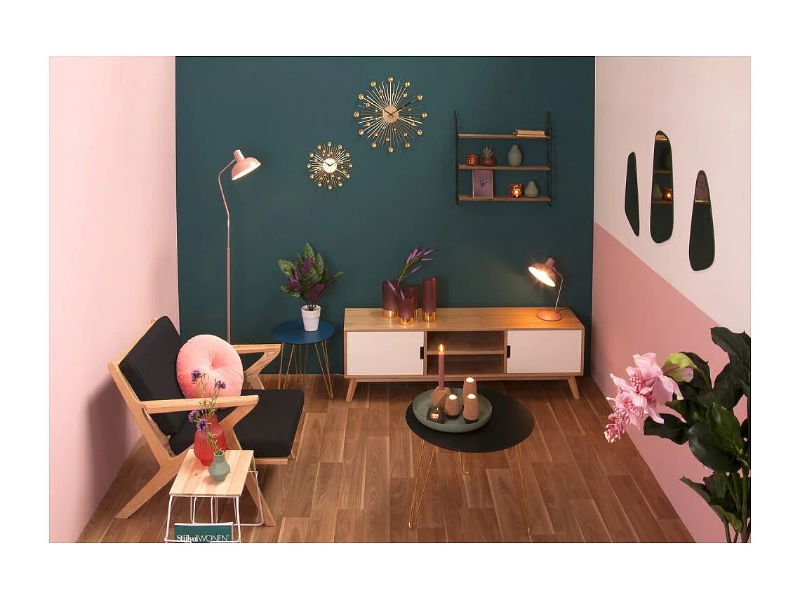 Horloge ronde en métal Sunburst 50 cm