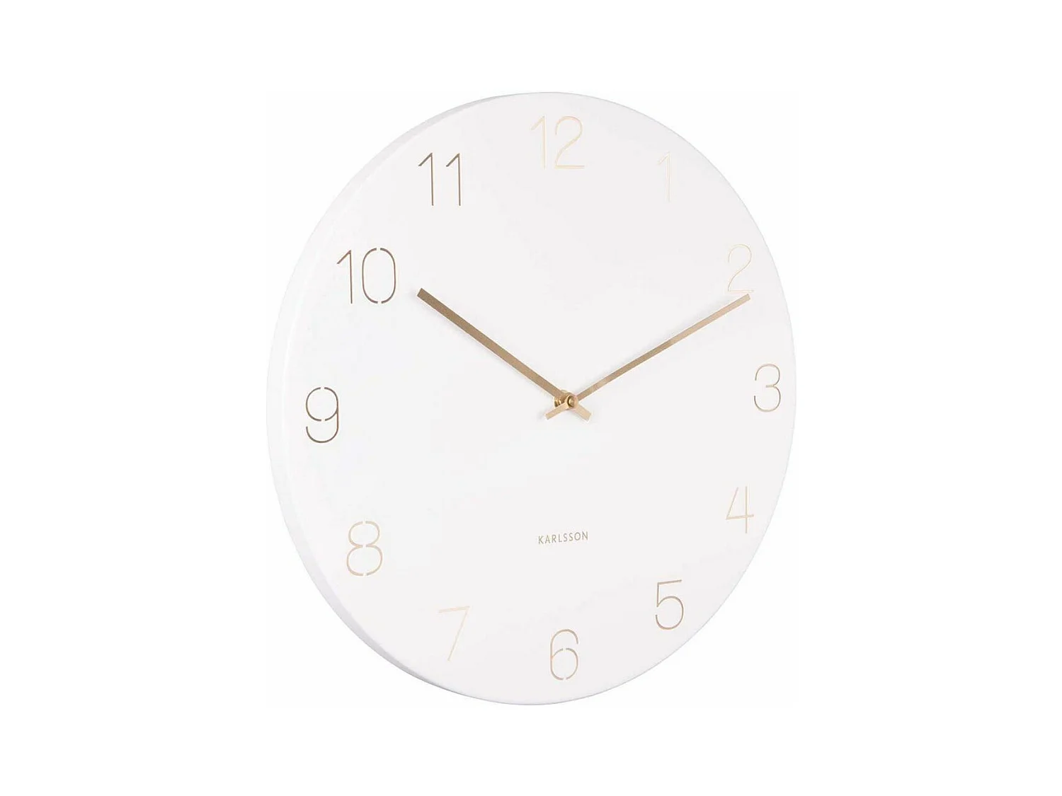 Wandklok Charm Engraved Numbers - Wit- Ø40cm