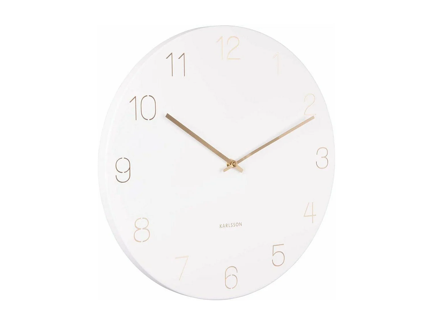 Wandklok Charm Engraved Numbers - Wit- Ø40cm