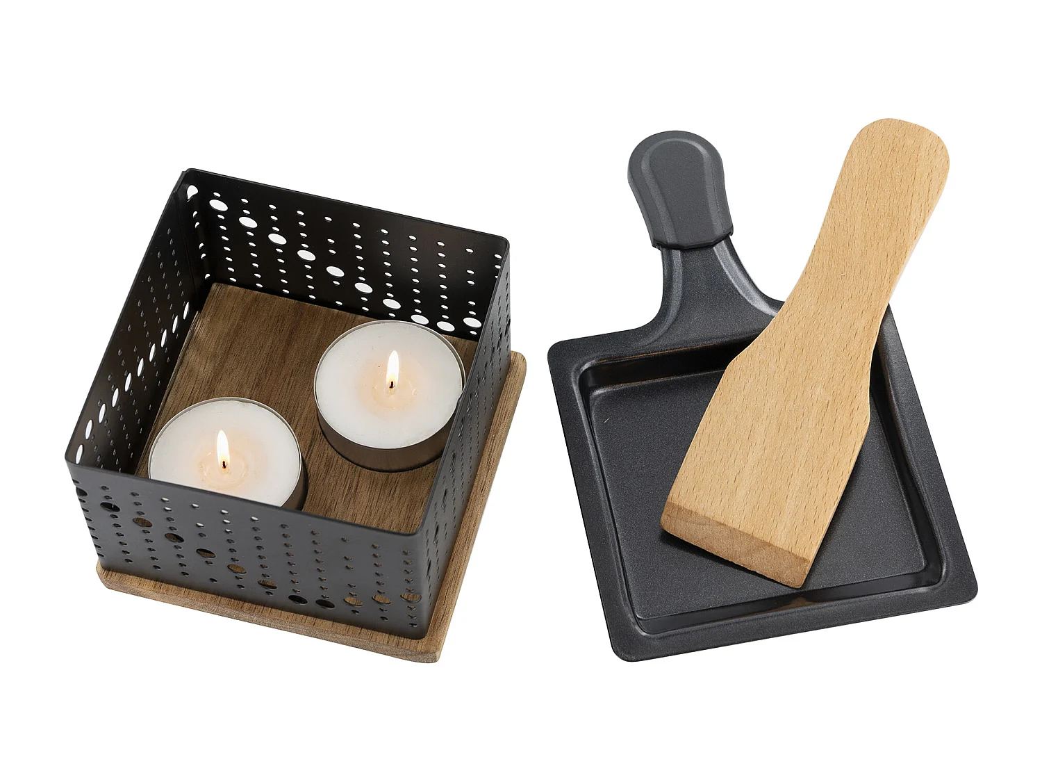 Raclette Individuelle A La Bougie Noir, Marron