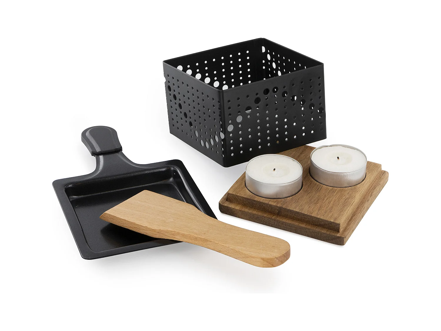 Raclette Individuelle A La Bougie Noir, Marron