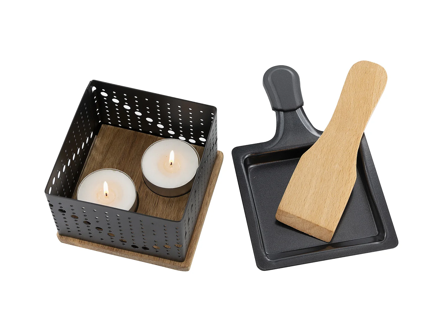 Raclette Individuelle A La Bougie Noir, Marron