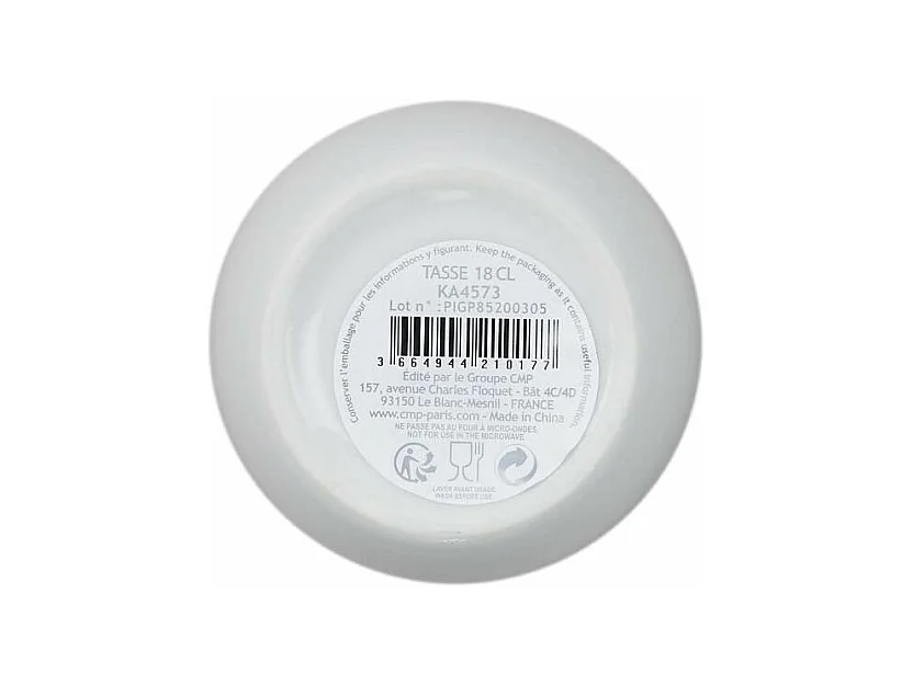 Tazza in porcellana con finiture dorate da 18 cl Set di 6 pezzi