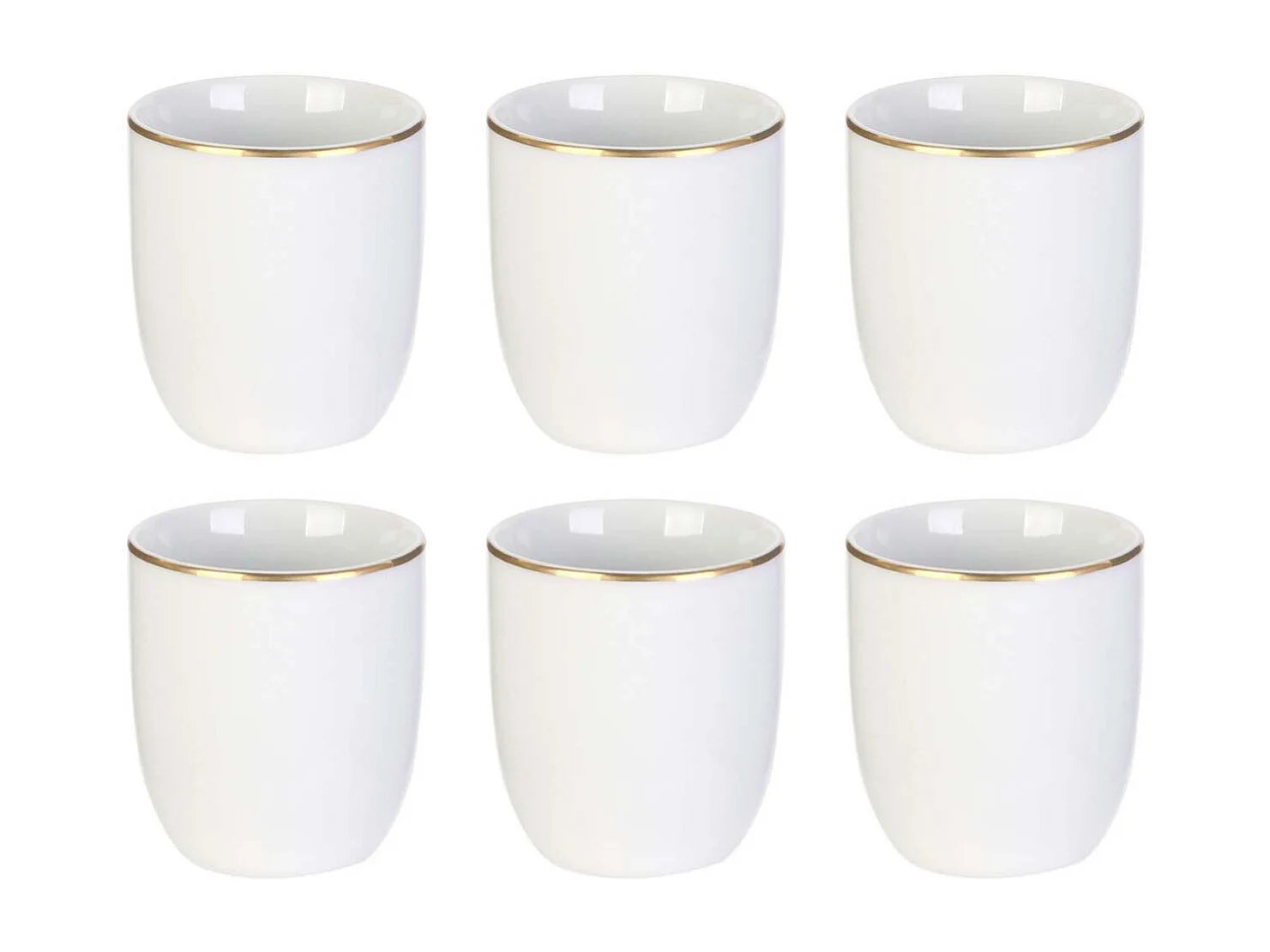 Tasse en porcelaine liseré doré 18 cl Lot de 6