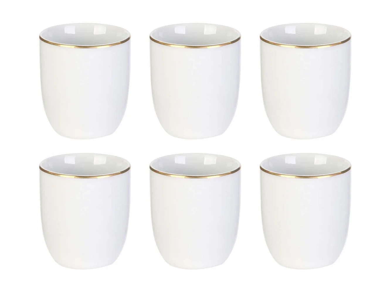 Tasse en porcelaine liseré doré 18 cl Lot de 6