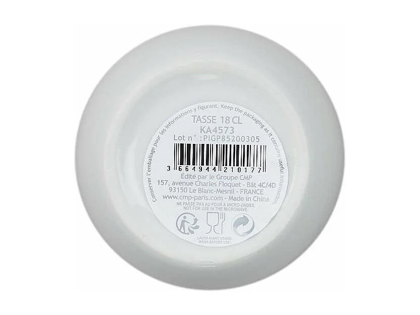 Tasse en porcelaine liseré doré 18 cl Lot de 6