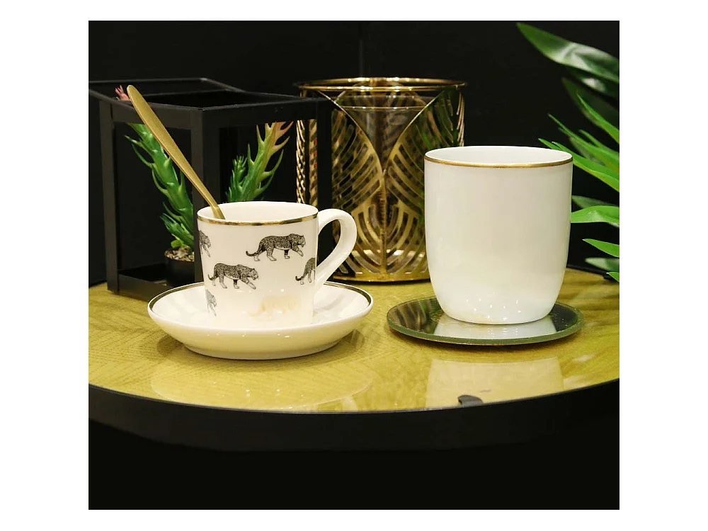 Tasse en porcelaine liseré doré 18 cl Lot de 6