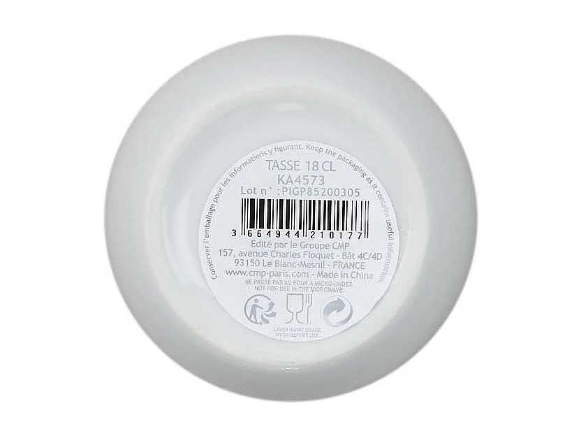 Tasse en porcelaine liseré doré 18 cl Lot de 6