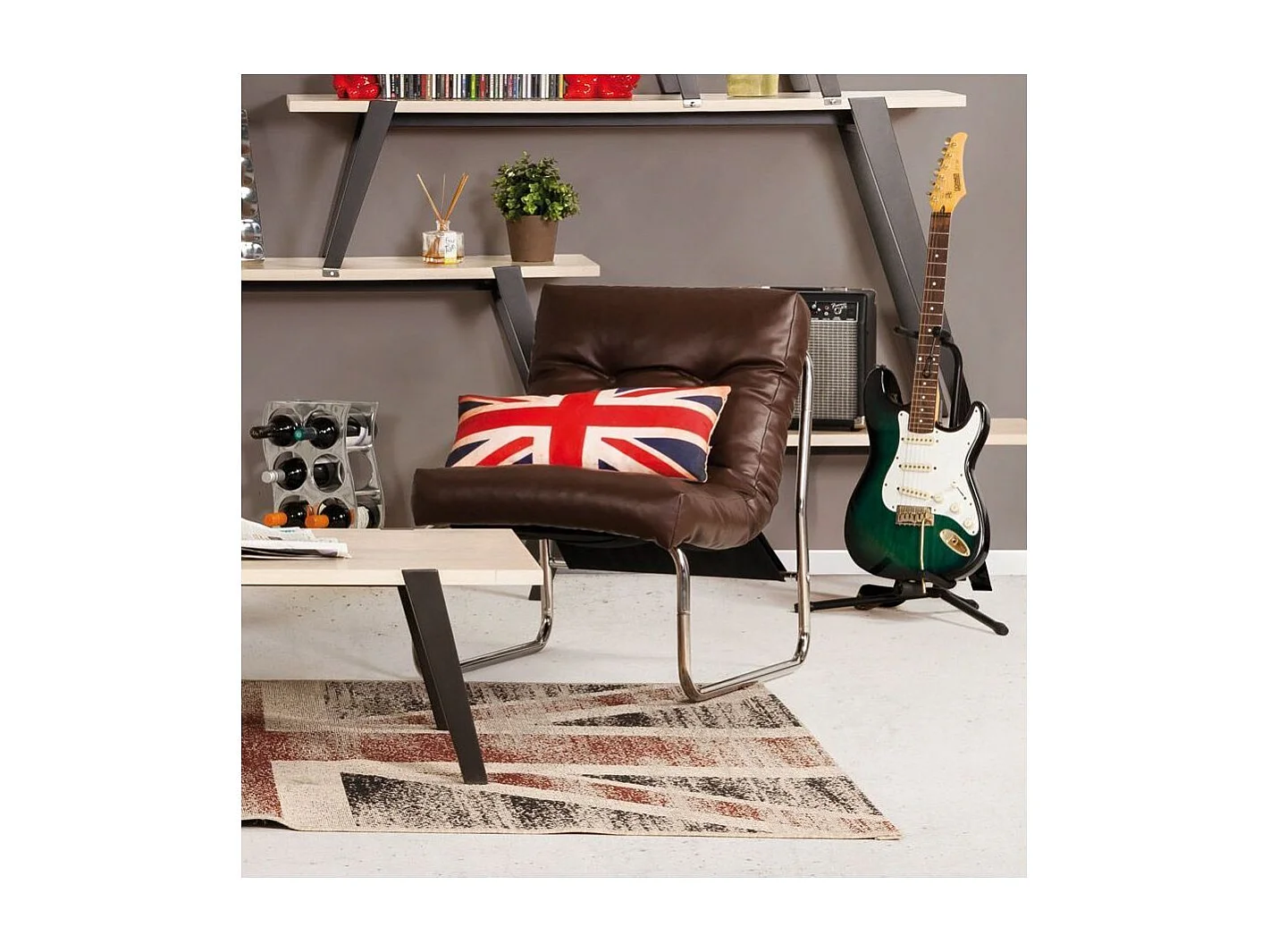 Fauteuil Design "Clip" 76cm Rouge