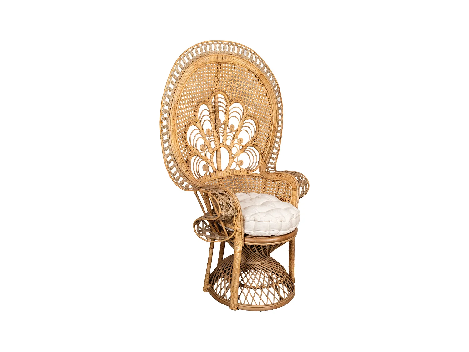 Fauteuil Emmanuelle en rotin teinté marron