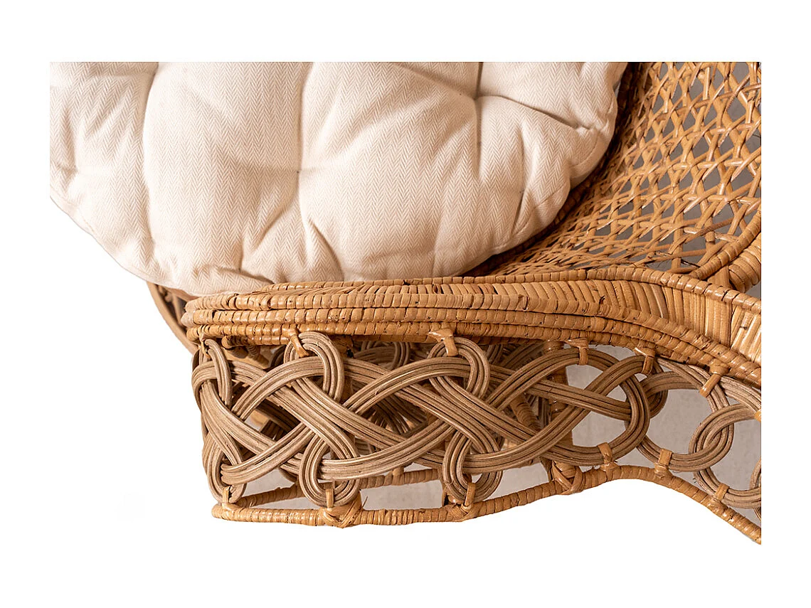 Fauteuil Emmanuelle en rotin teinté marron