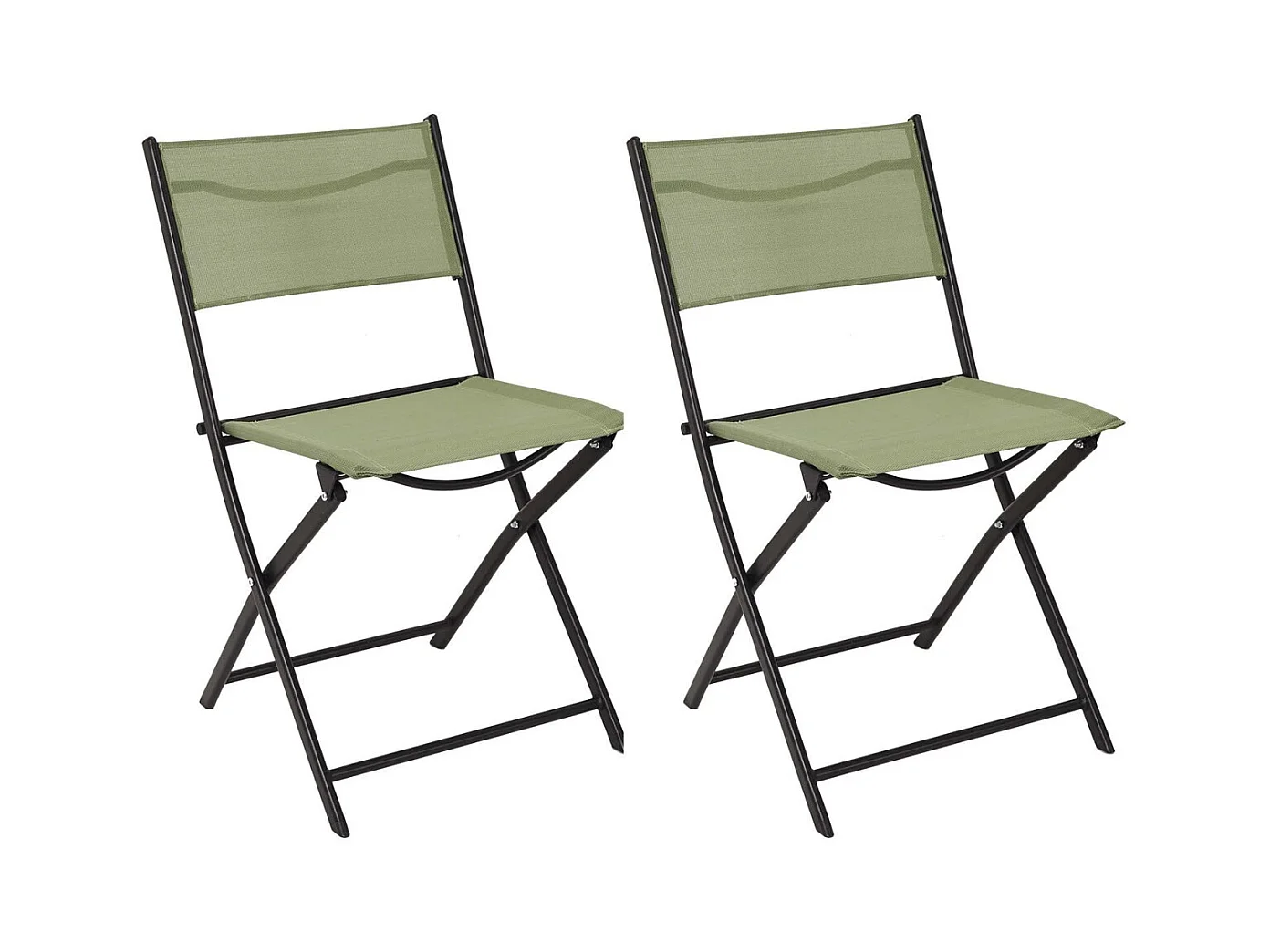 Chaise de jardin pliable en acier Elba (Lot de 2)