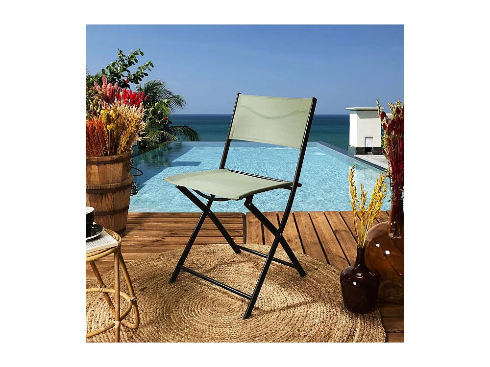 Chaise de jardin pliable en acier Elba (Lot de 2)