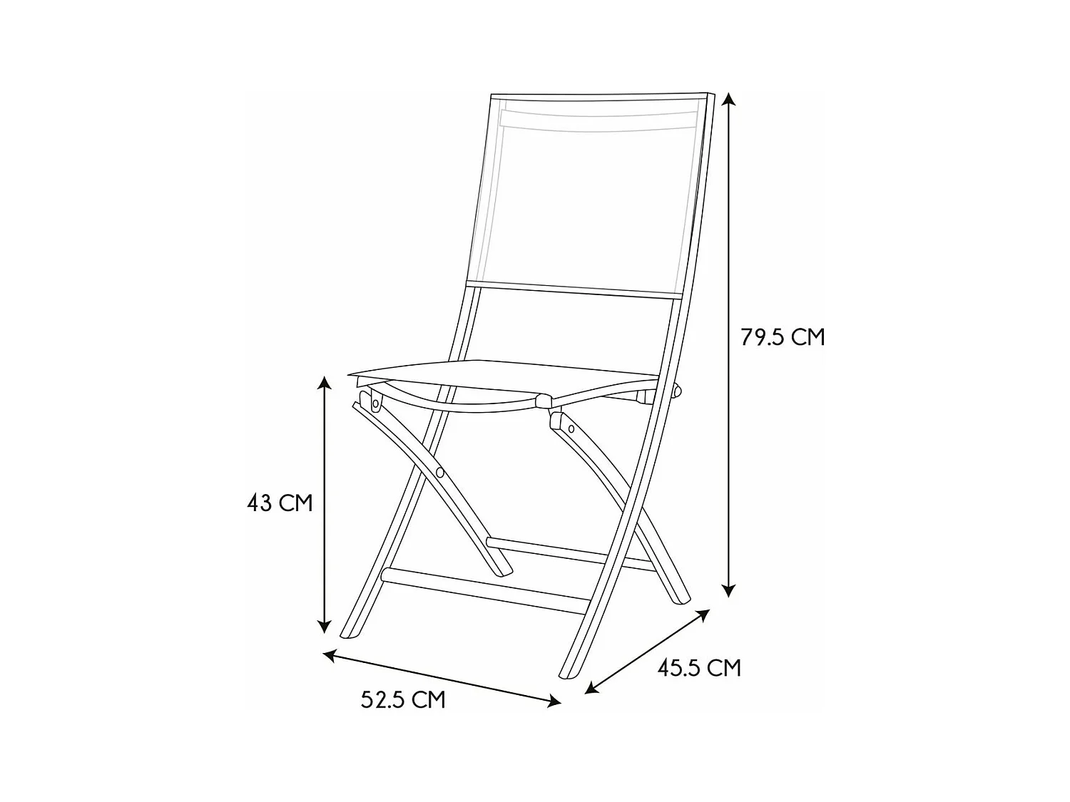 Chaise de jardin pliable en acier Elba (Lot de 2)