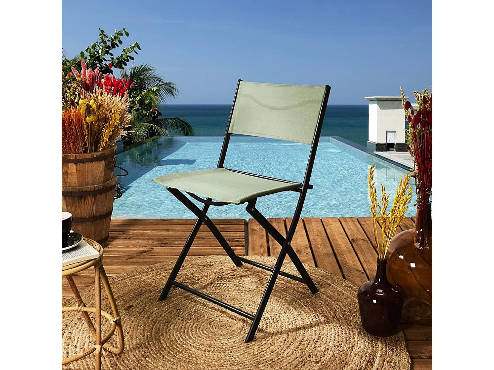 Chaise de jardin pliable en acier Elba (Lot de 2)