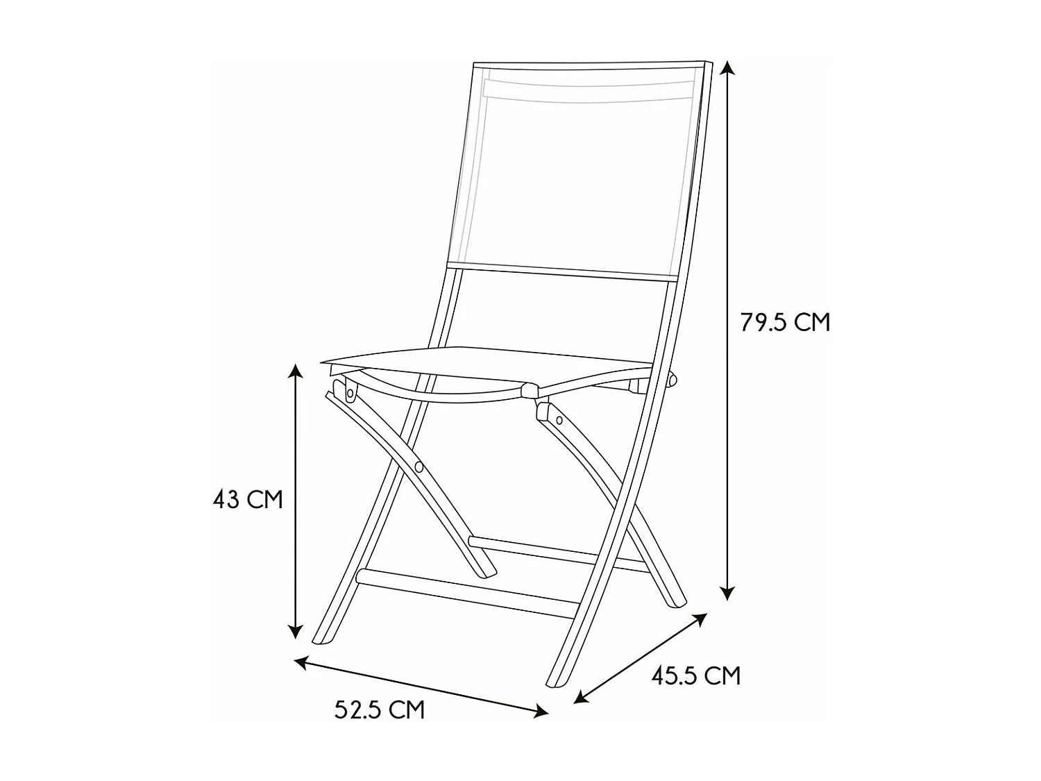 Chaise de jardin pliable en acier Elba (Lot de 2)
