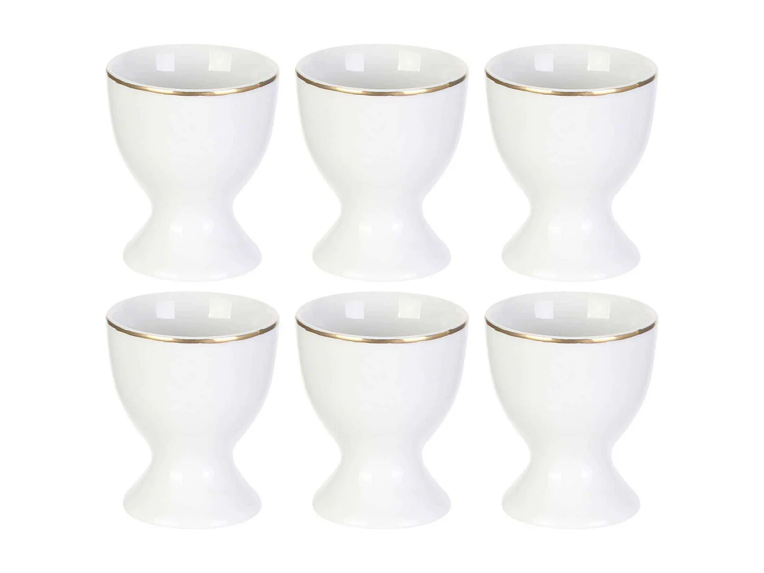 Eierbecher aus Porzellan mit Goldrand (6er-Set)