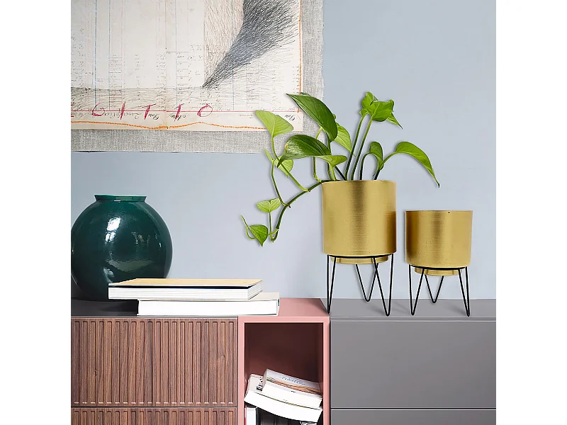 Pot De Fleur Pied Filaire X2 Or