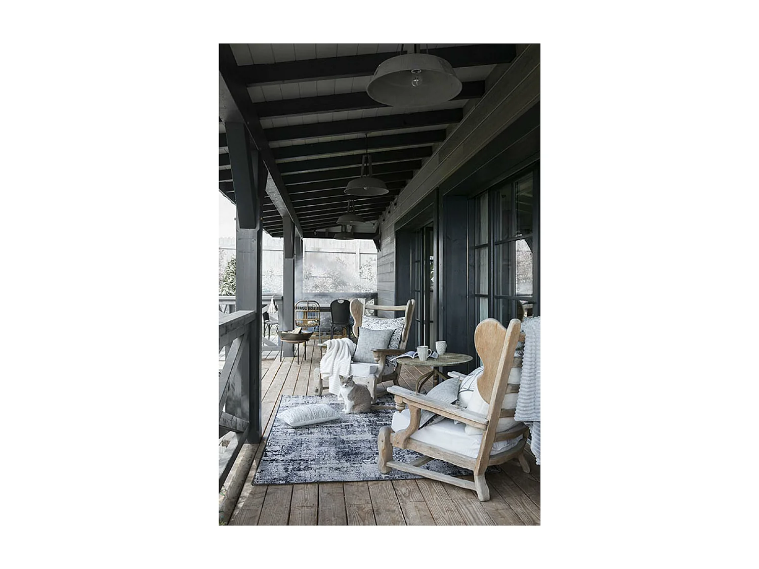 Tapis en polypropylène noir Catania 110 x 60 cm