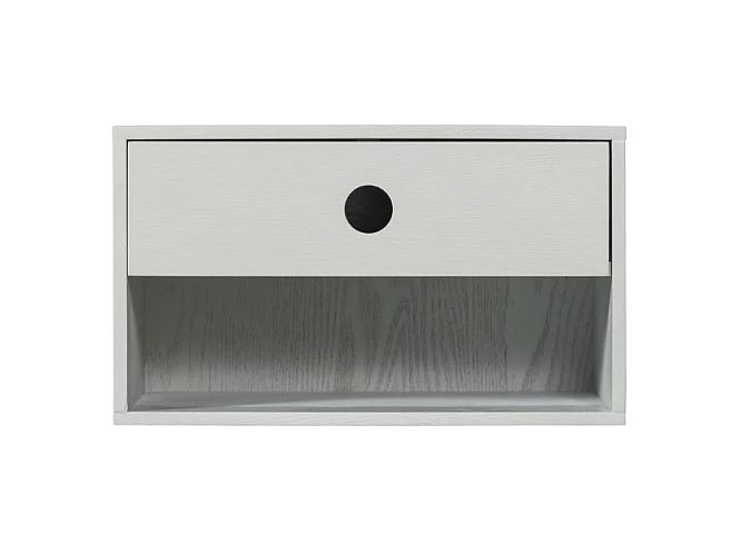 Nancy - Table de chevet murale en bois - Gris clair