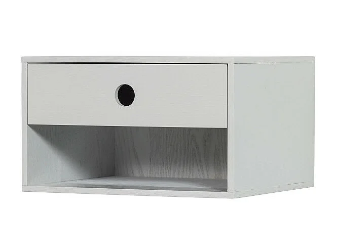 Nancy - Table de chevet murale en bois - Gris clair