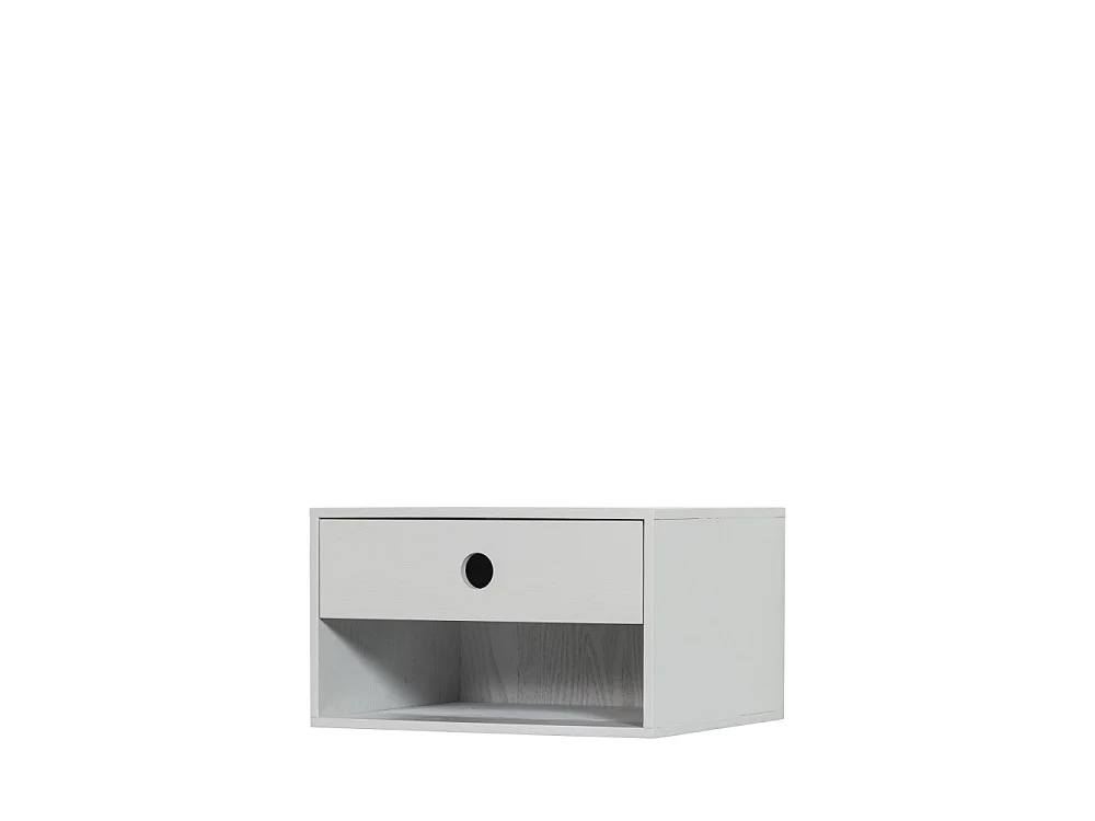 Nancy - Table de chevet murale en bois - Gris clair