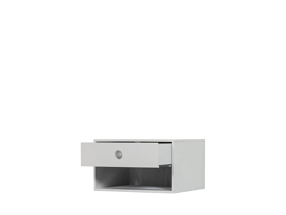 Nancy - Table de chevet murale en bois - Gris clair