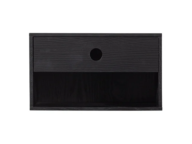 Nancy - Table de chevet murale en bois - Noir