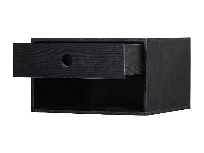 Nancy - Table de chevet murale en bois - Noir