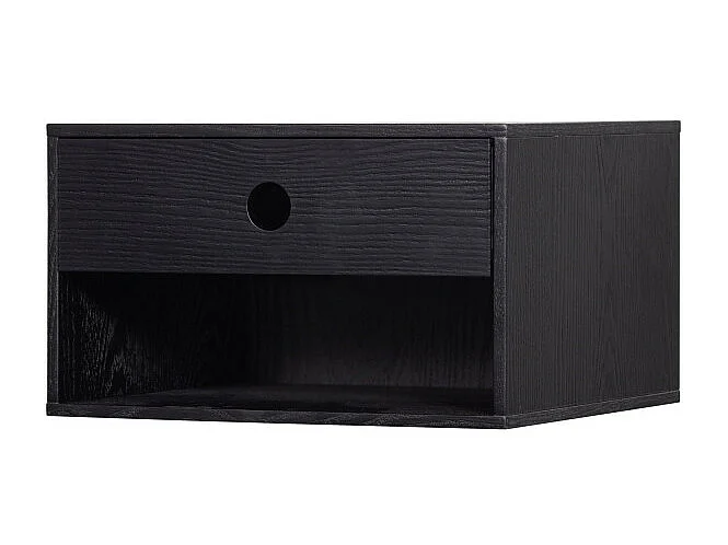 Nancy - Table de chevet murale en bois - Noir