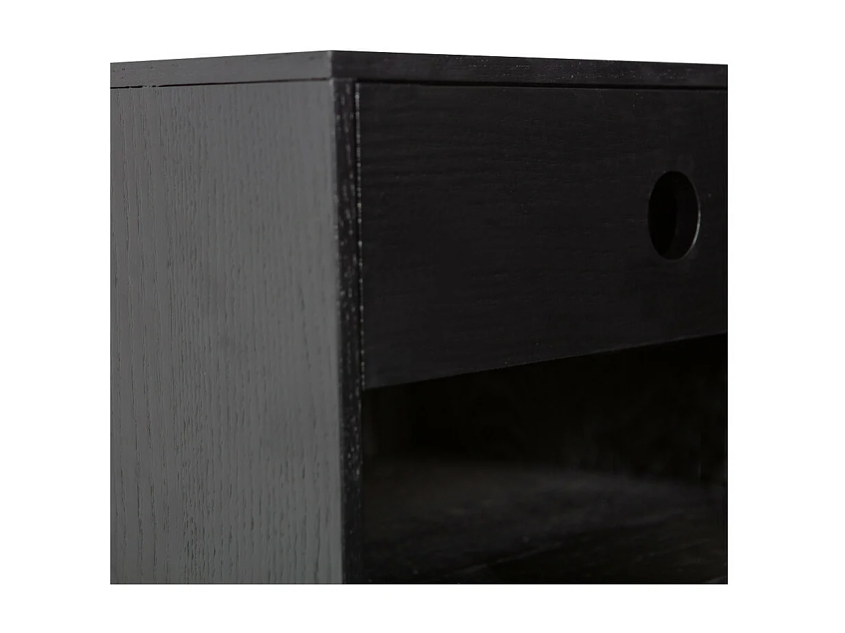 Nancy - Table de chevet murale en bois - Noir