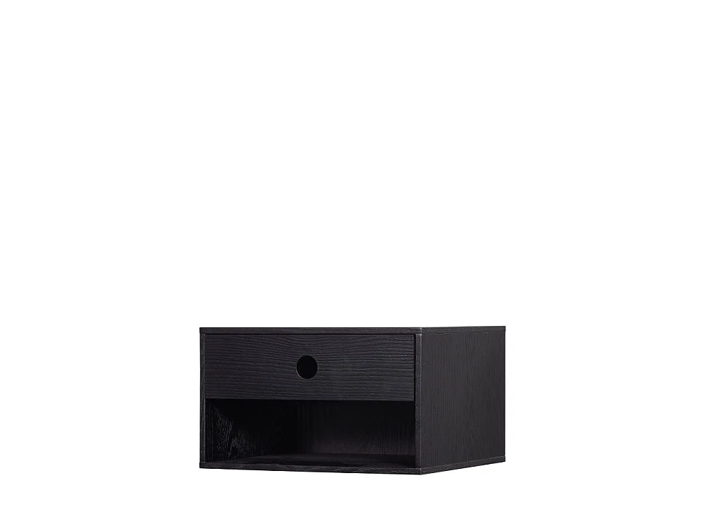 Nancy - Table de chevet murale en bois - Noir