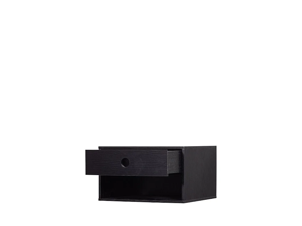 Nancy - Table de chevet murale en bois - Noir