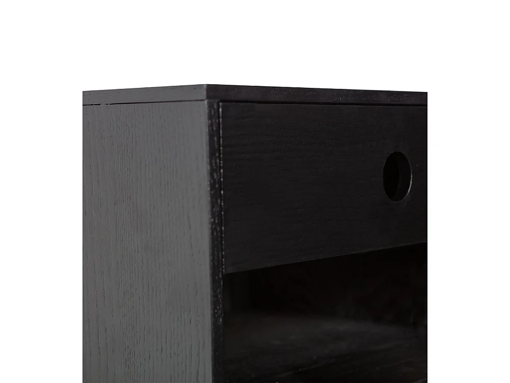 Nancy - Table de chevet murale en bois - Noir