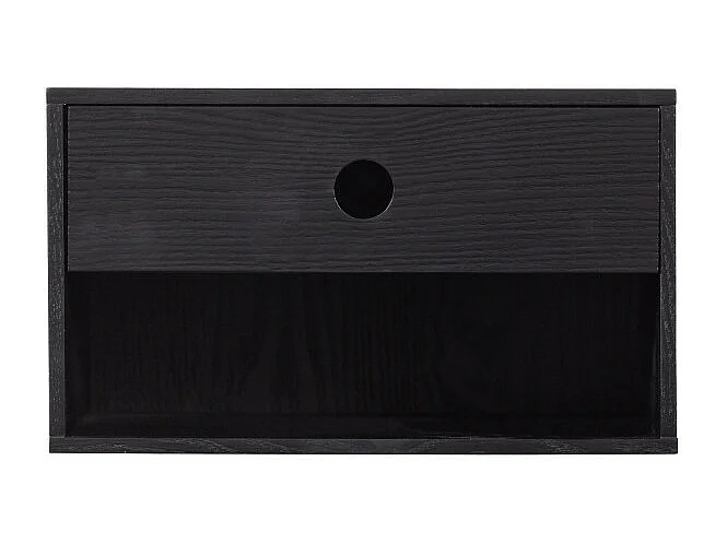 Nancy - Table de chevet murale en bois - Noir