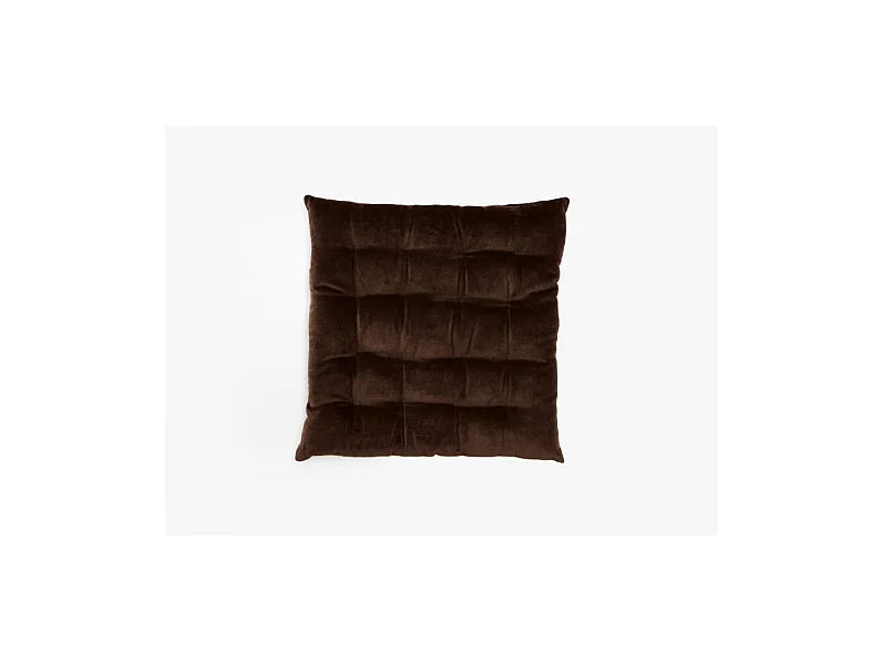 Coussin de chaise capitonné en velours de coton 16 points 40 x 40 + 5 cm "Isilde" Vent du sud