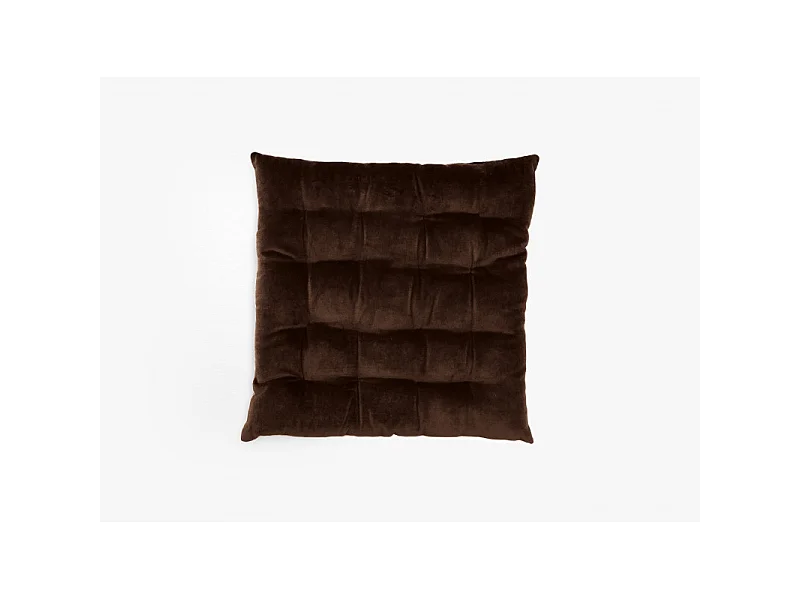 Coussin de chaise capitonné en velours de coton 16 points 40 x 40 + 5 cm "Isilde" Vent du sud