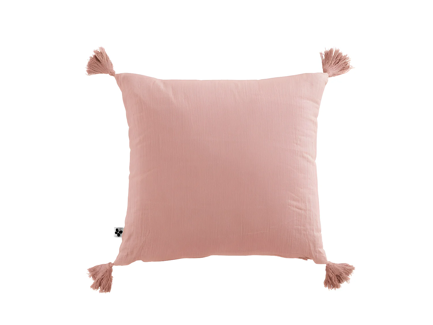 Coussin déhoussable avec pompons "Gaïa" 40 x 40 cm "Gaze de Coton"