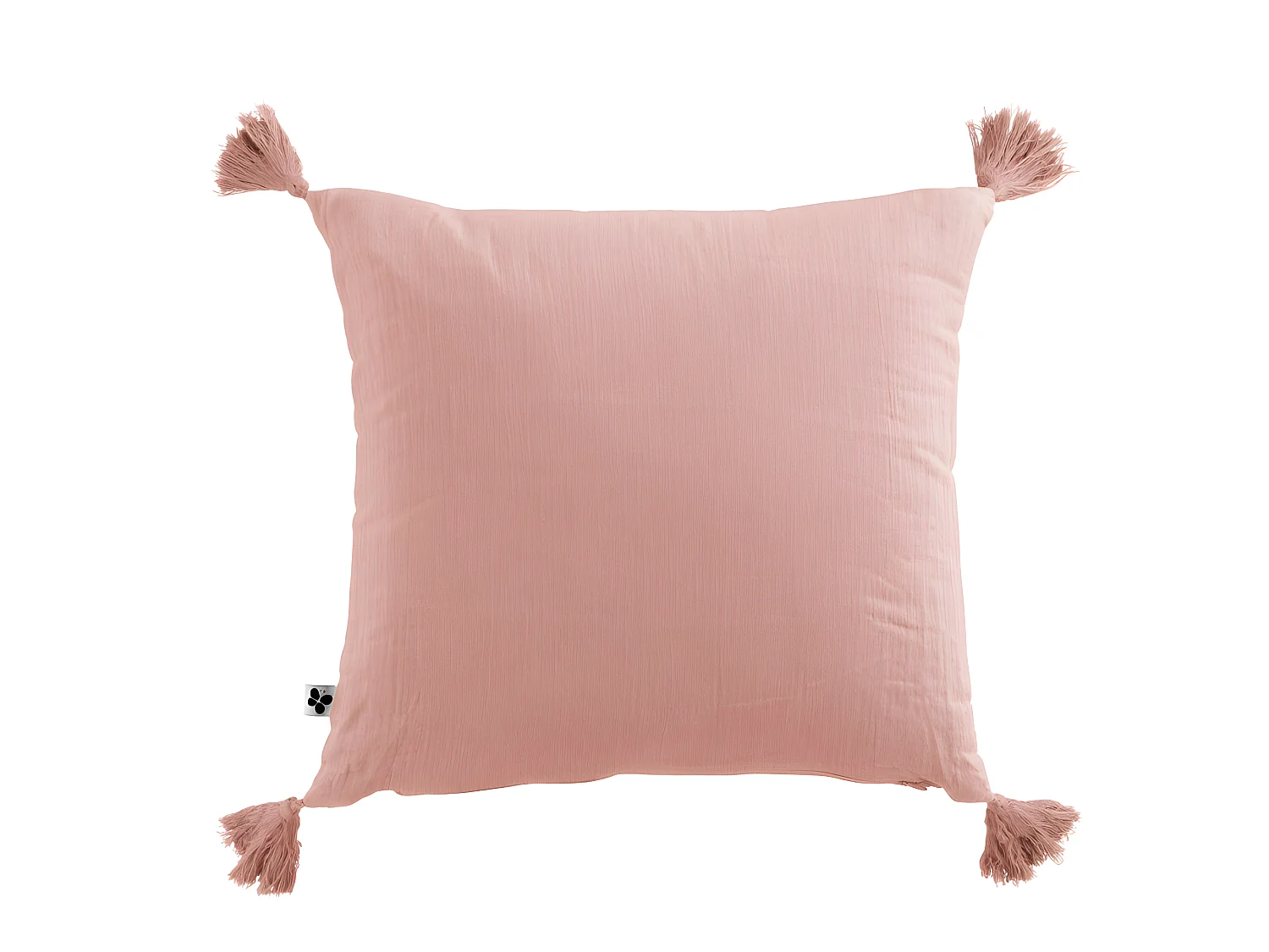 Coussin déhoussable avec pompons "Gaïa" 40 x 40 cm "Gaze de Coton"