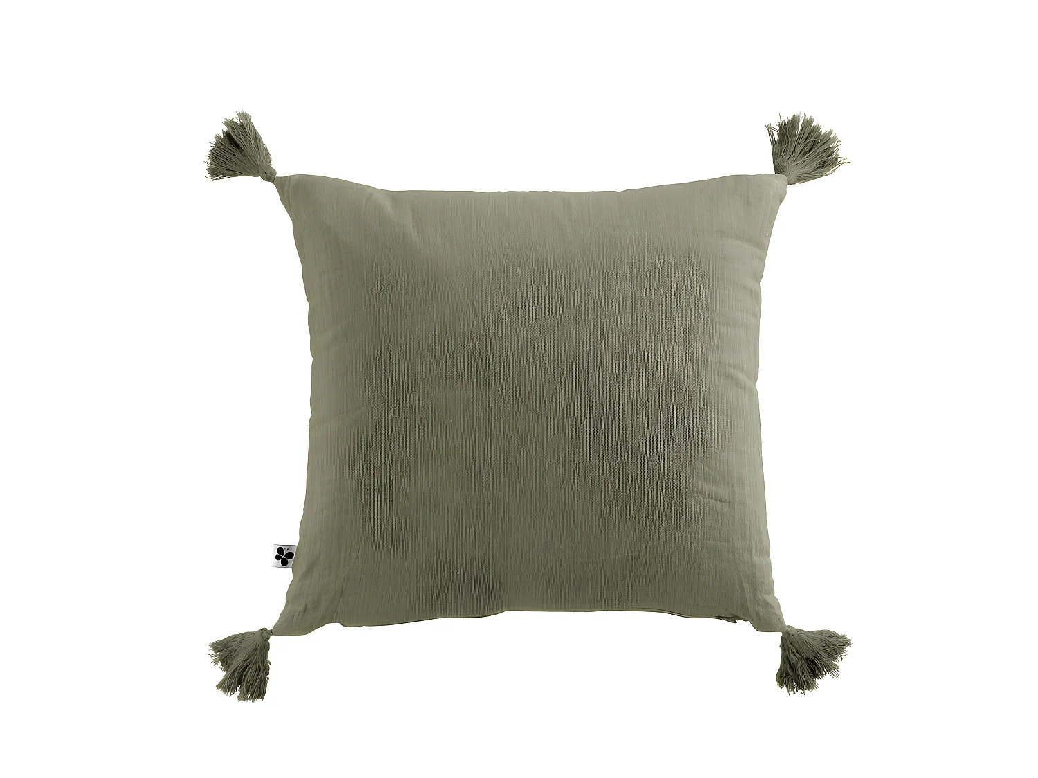 Coussin déhoussable avec pompons "Gaïa" 40 x 40 cm "Gaze de Coton"