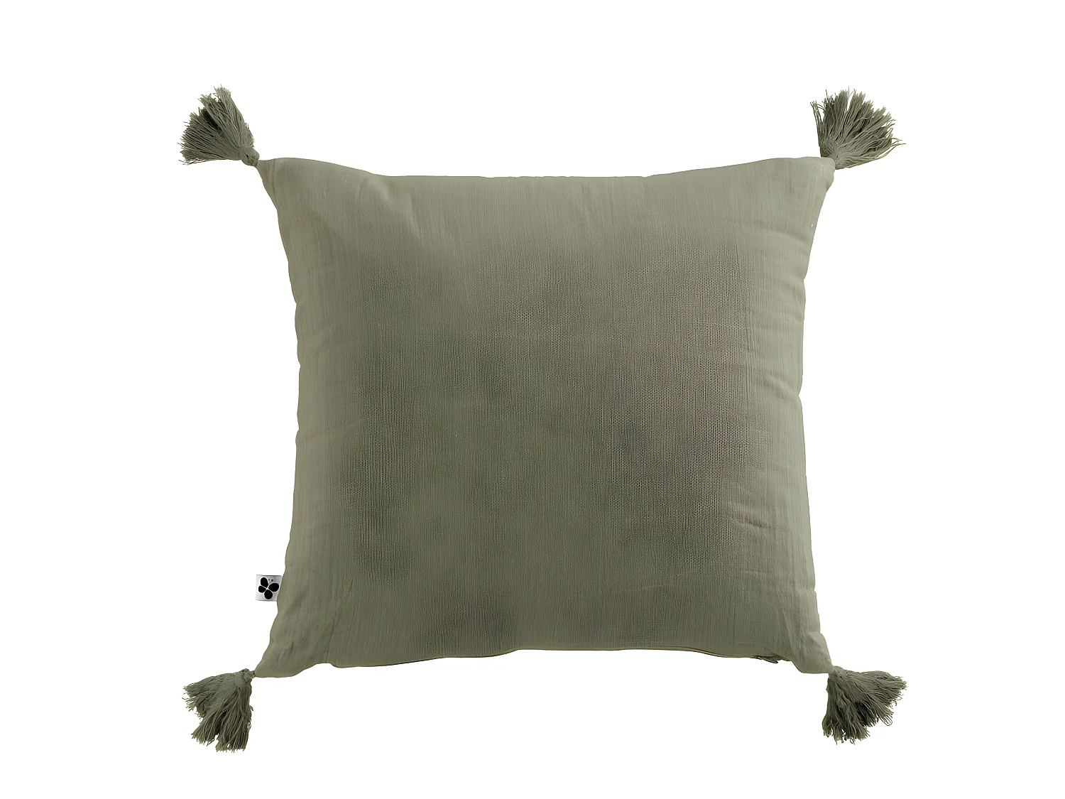 Coussin déhoussable avec pompons "Gaïa" 40 x 40 cm "Gaze de Coton"