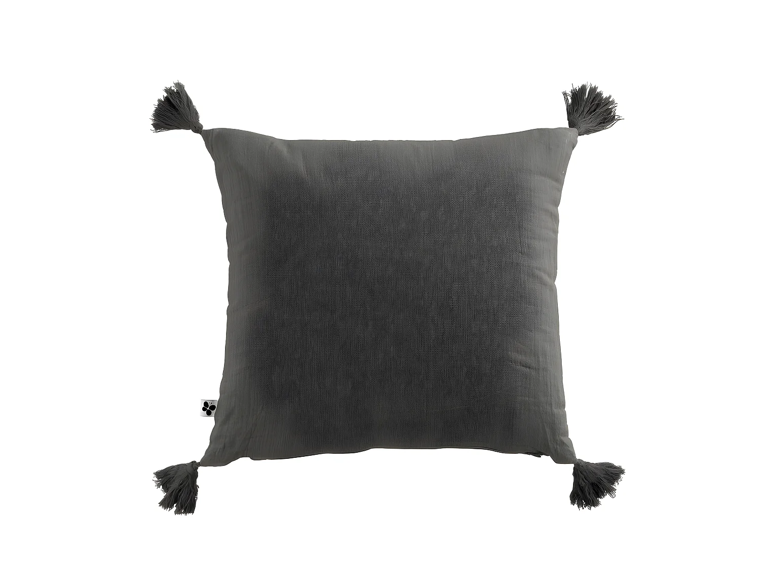 Coussin déhoussable avec pompons "Gaïa" 40 x 40 cm "Gaze de Coton"