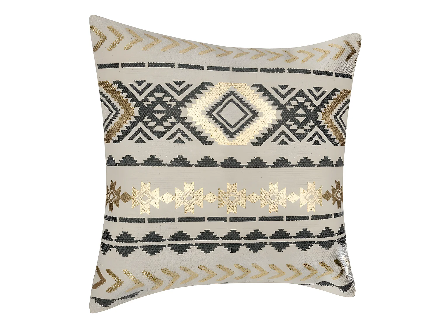 Housse de coussin or et gris Ethnique 40 x 40 cm