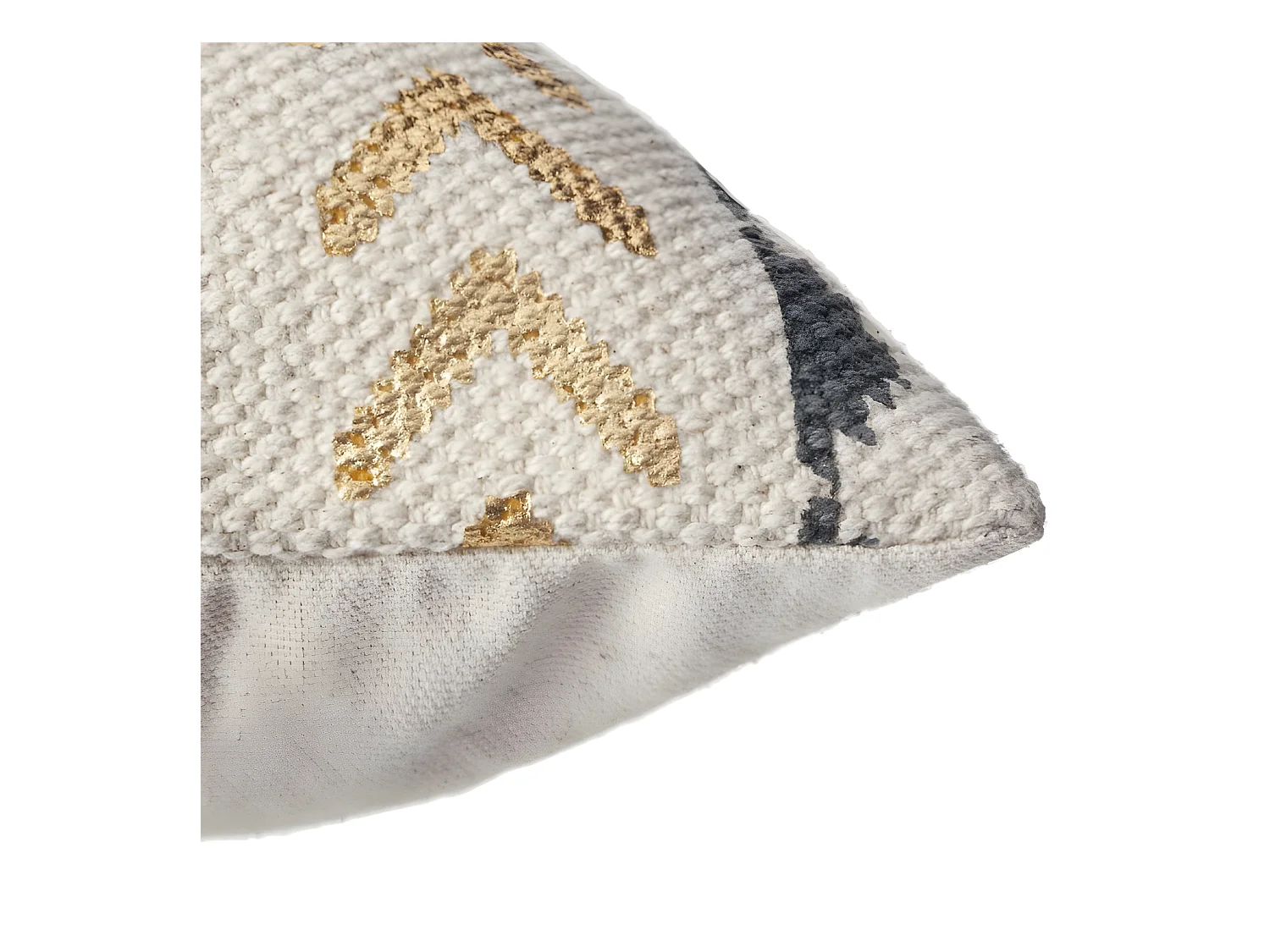 Housse de coussin or et gris Ethnique 40 x 40 cm