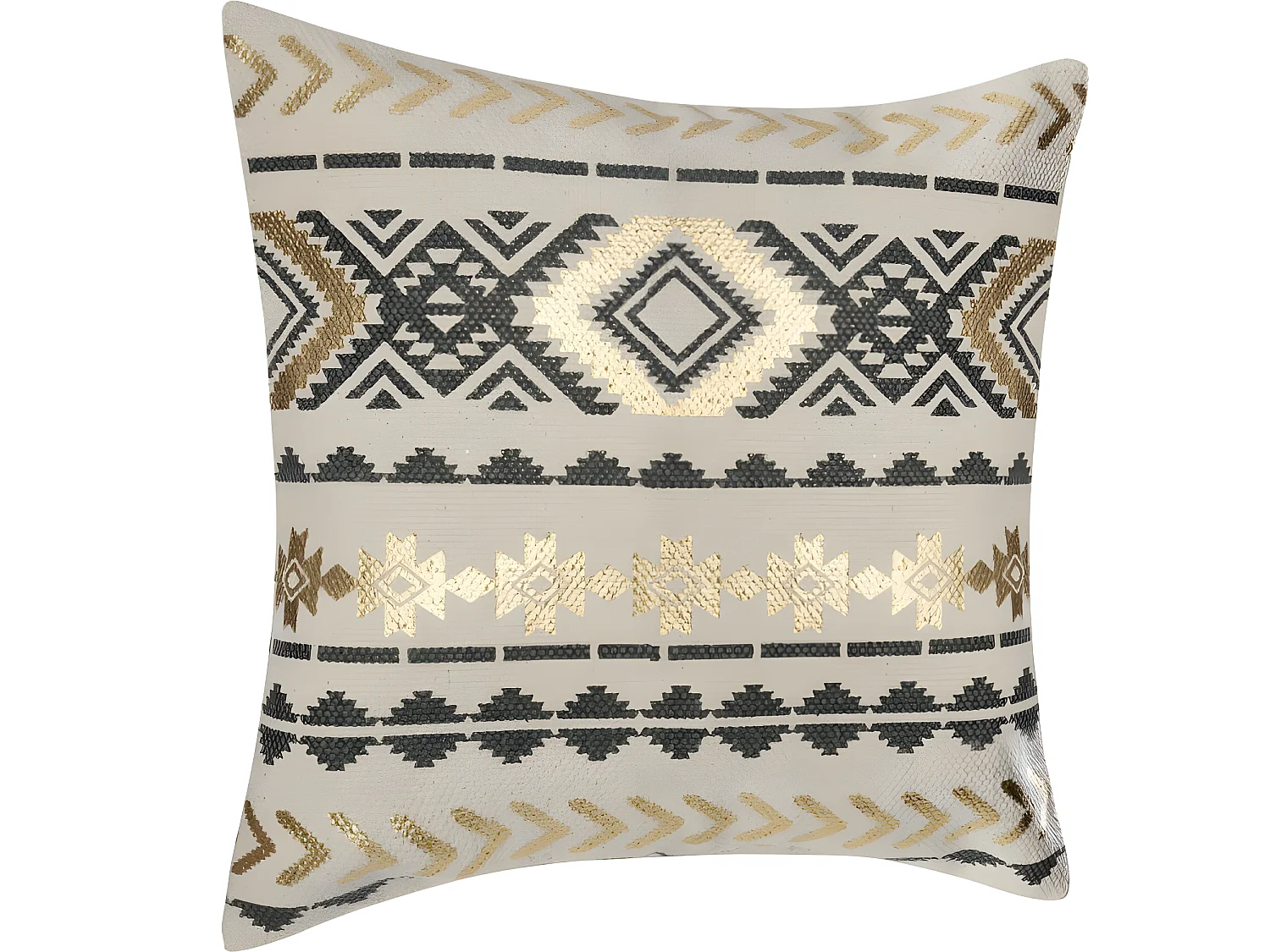 Housse de coussin or et gris Ethnique 40 x 40 cm